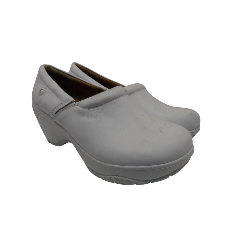 Nurse Mates Women's Slip-On Bryar Slip-Resistant Work Shoes White Size 6.5W